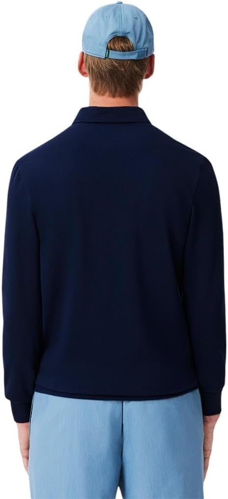 image:imageLacoste Mens Long Sleeve Stretch Cotton Paris PoloNavy Blue
