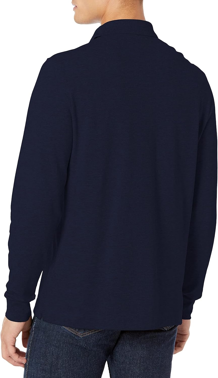 image:imageLacoste Mens Long Sleeve Stretch Cotton Paris PoloNavy Blue