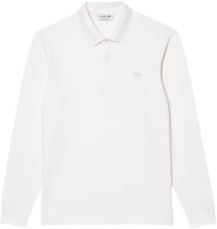 image:imageLacoste Mens Long Sleeve Stretch Cotton Paris PoloWhite