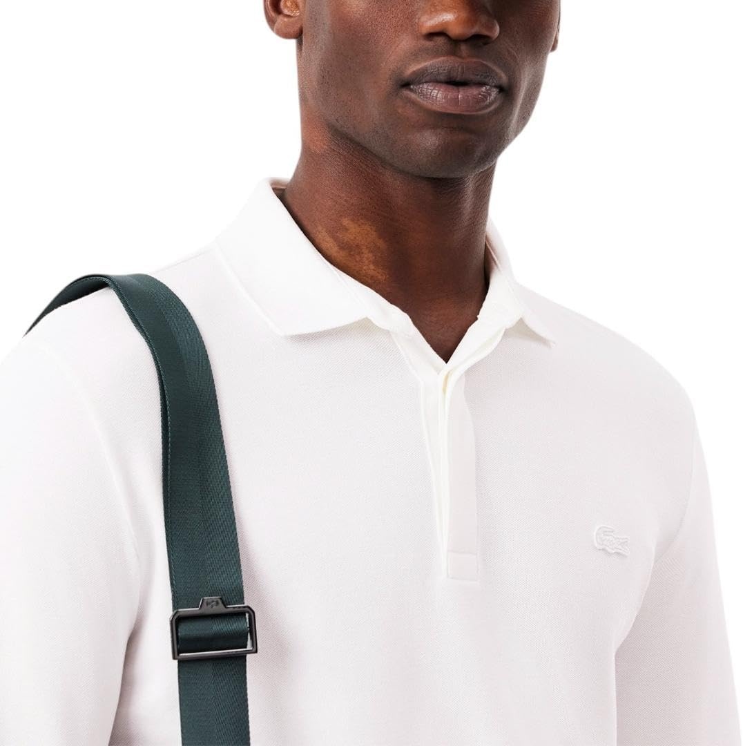 image:imageLacoste Mens Long Sleeve Stretch Cotton Paris PoloWhite