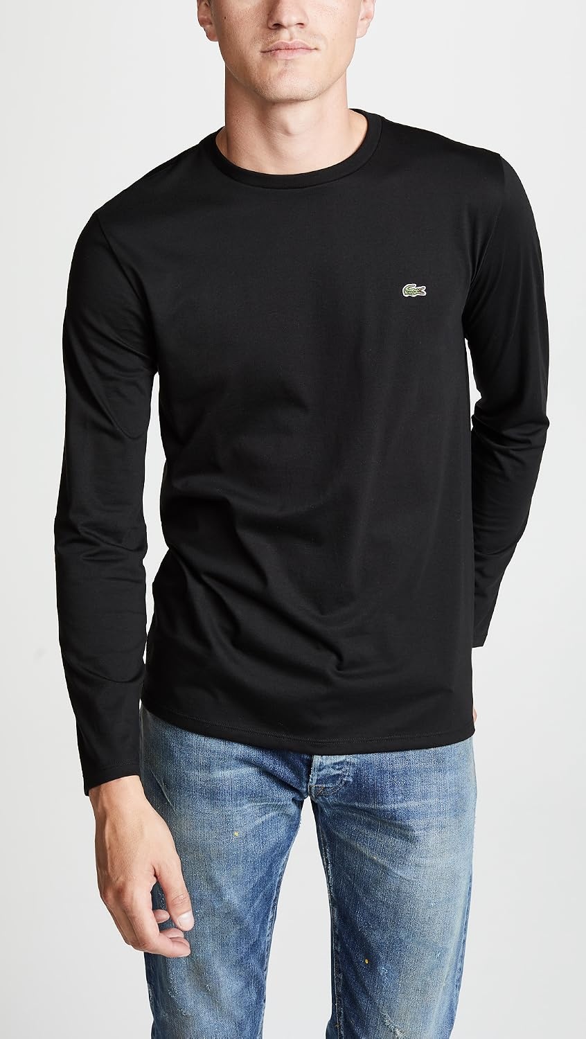 image:imageLacoste Mens Long Sleeved Cotton Pima TShirtBlack