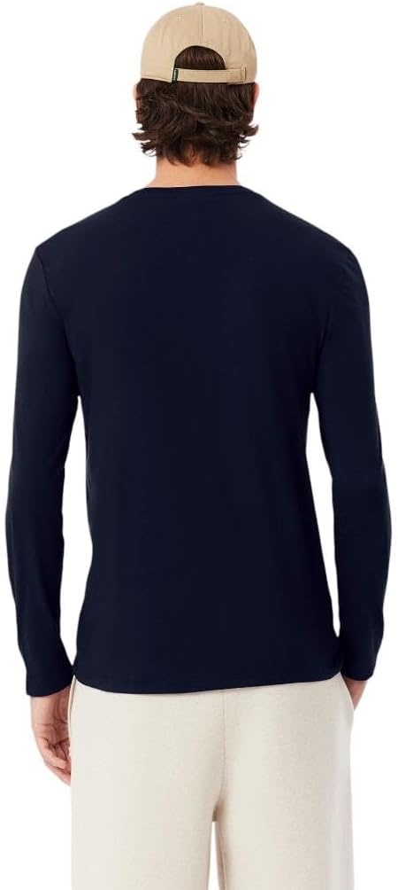 image:imageLacoste Mens Long Sleeved Cotton Pima TShirtNavy Blue