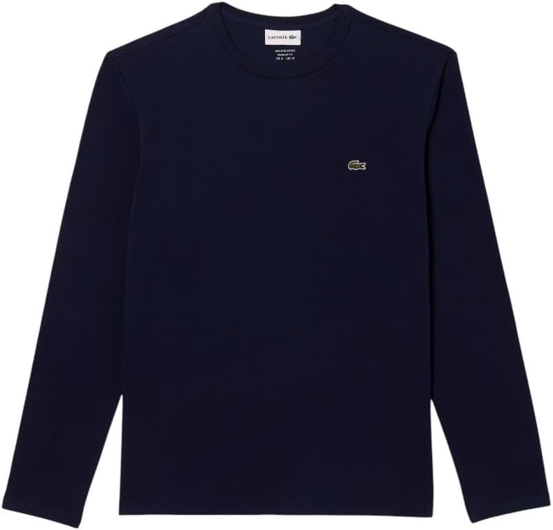 image:imageLacoste Mens Long Sleeved Cotton Pima TShirtNavy Blue