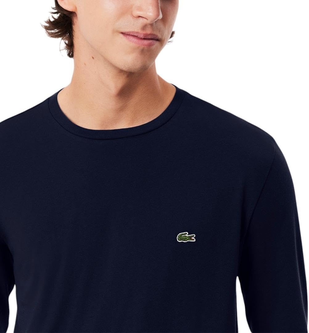 image:imageLacoste Mens Long Sleeved Cotton Pima TShirtNavy Blue
