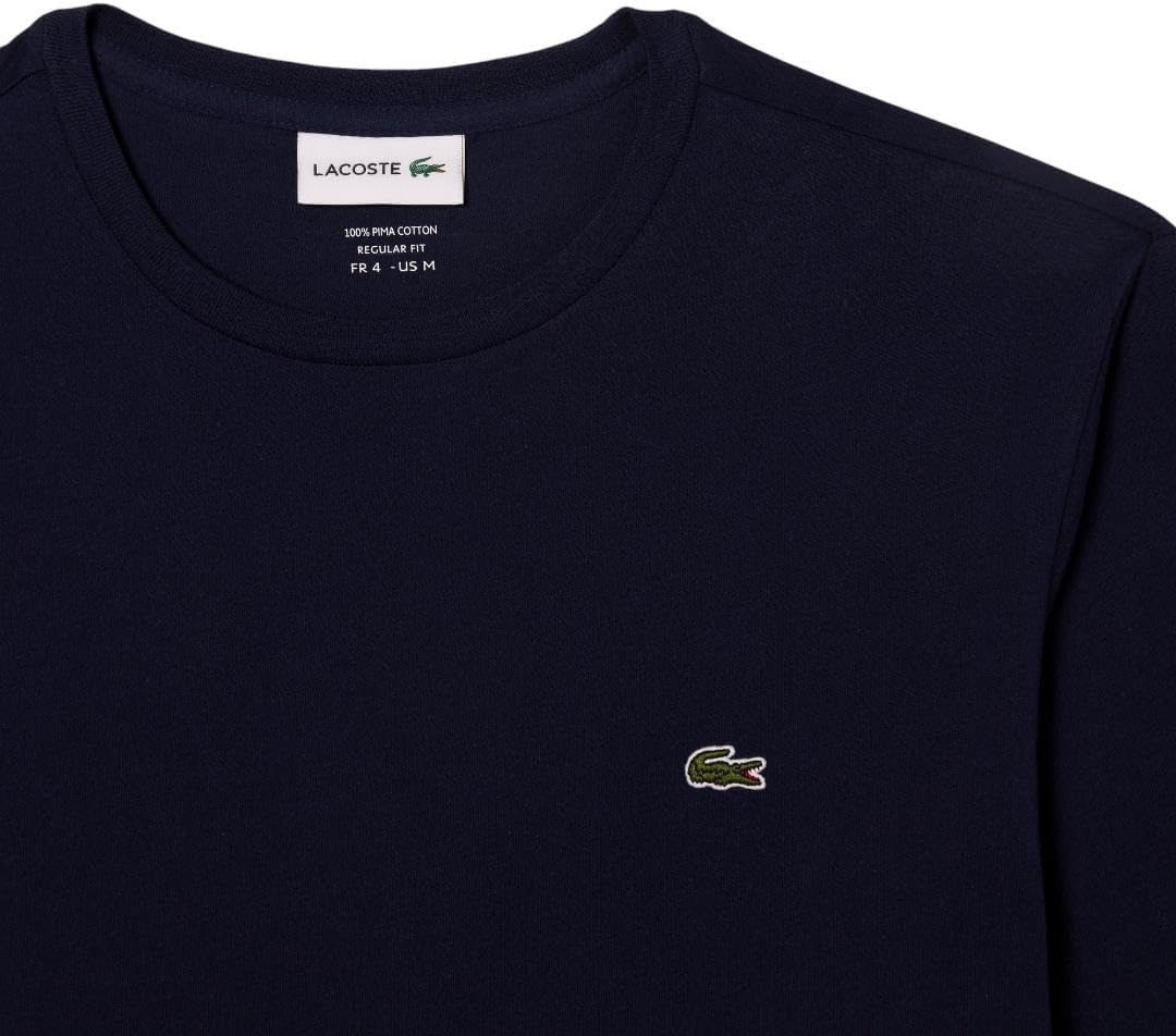 image:imageLacoste Mens Long Sleeved Cotton Pima TShirtNavy Blue
