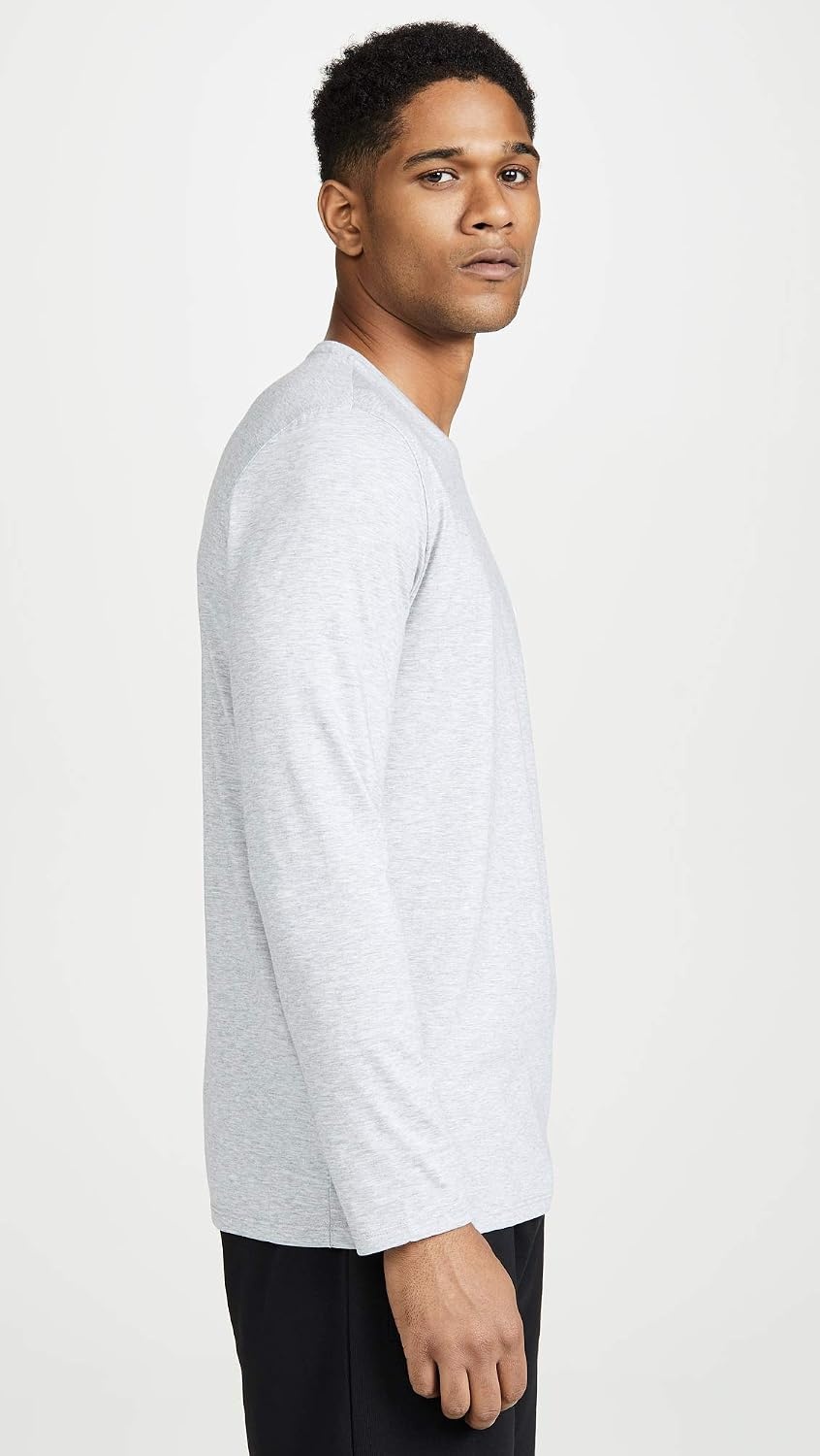 image:imageLacoste Mens Long Sleeved Cotton Pima TShirtSilver Chine