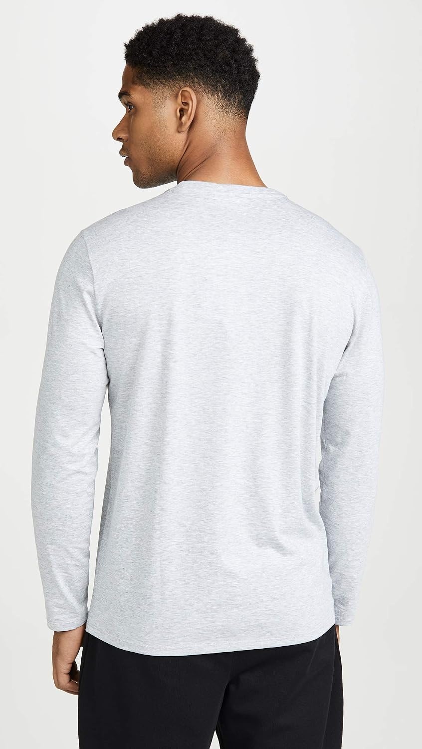 image:imageLacoste Mens Long Sleeved Cotton Pima TShirtSilver Chine