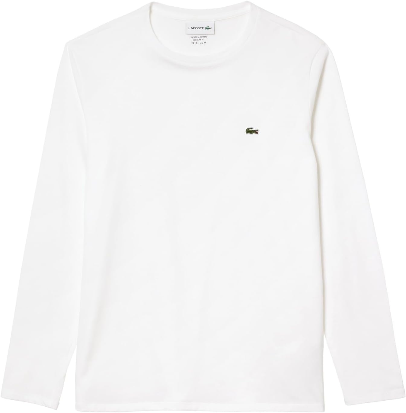 image:imageLacoste Mens Long Sleeved Cotton Pima TShirtWhite