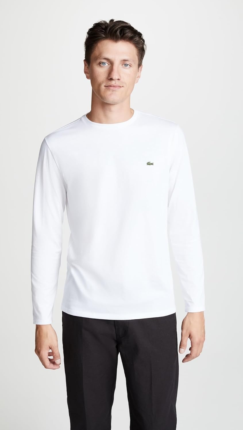 image:imageLacoste Mens Long Sleeved Cotton Pima TShirtWhite