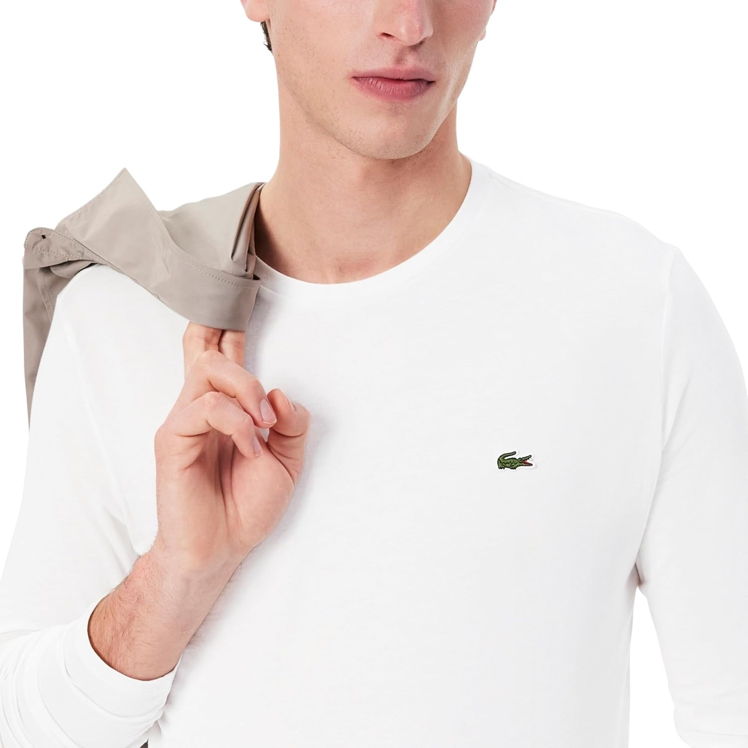 image:imageLacoste Mens Long Sleeved Cotton Pima TShirtWhite