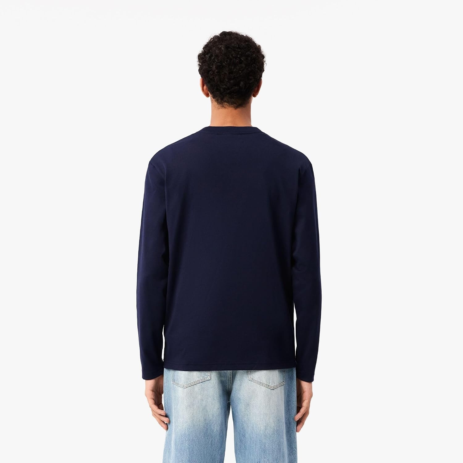 image:imageLacoste Mens Long Sleeved Heavy Cotton TShirtNavy Blue
