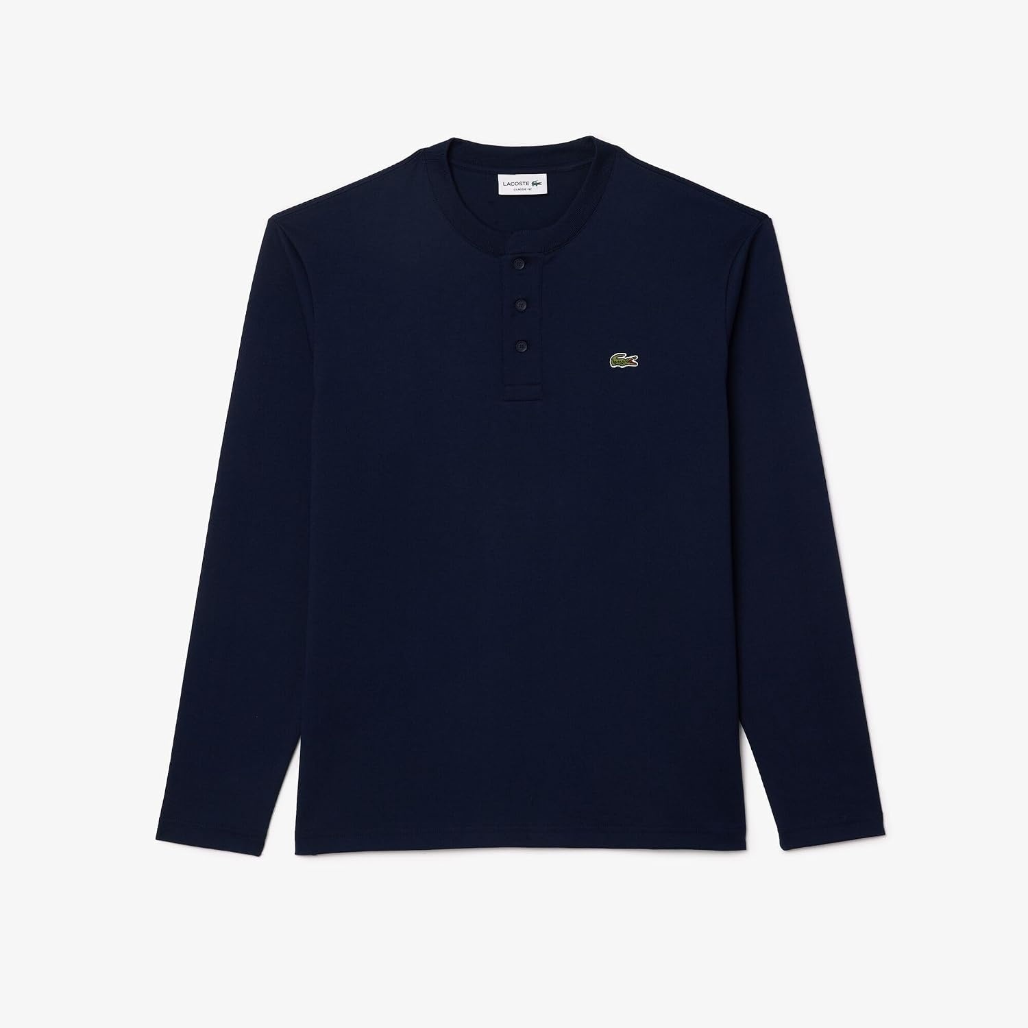 image:imageLacoste Mens Long Sleeved Heavy Cotton TShirtNavy Blue