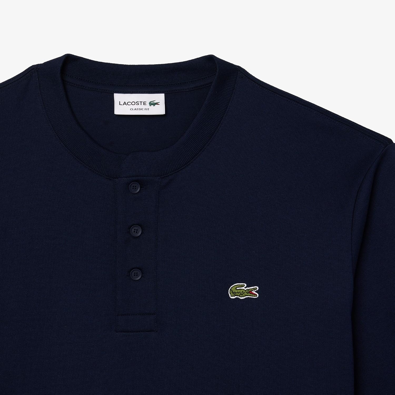 image:imageLacoste Mens Long Sleeved Heavy Cotton TShirtNavy Blue