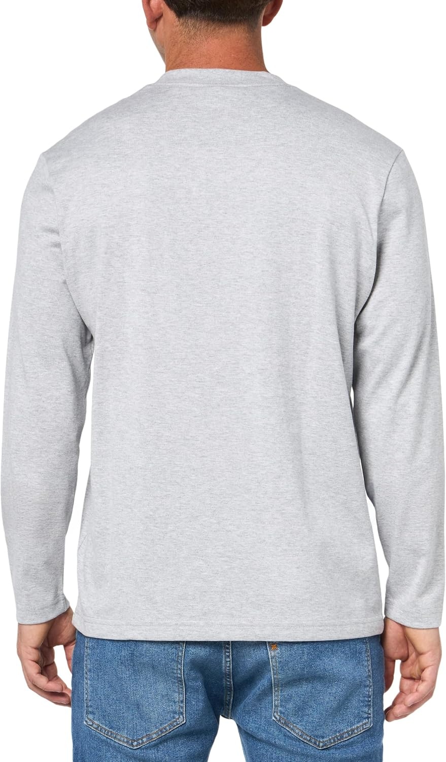image:imageLacoste Mens Long Sleeved Heavy Cotton TShirtSilver Chine