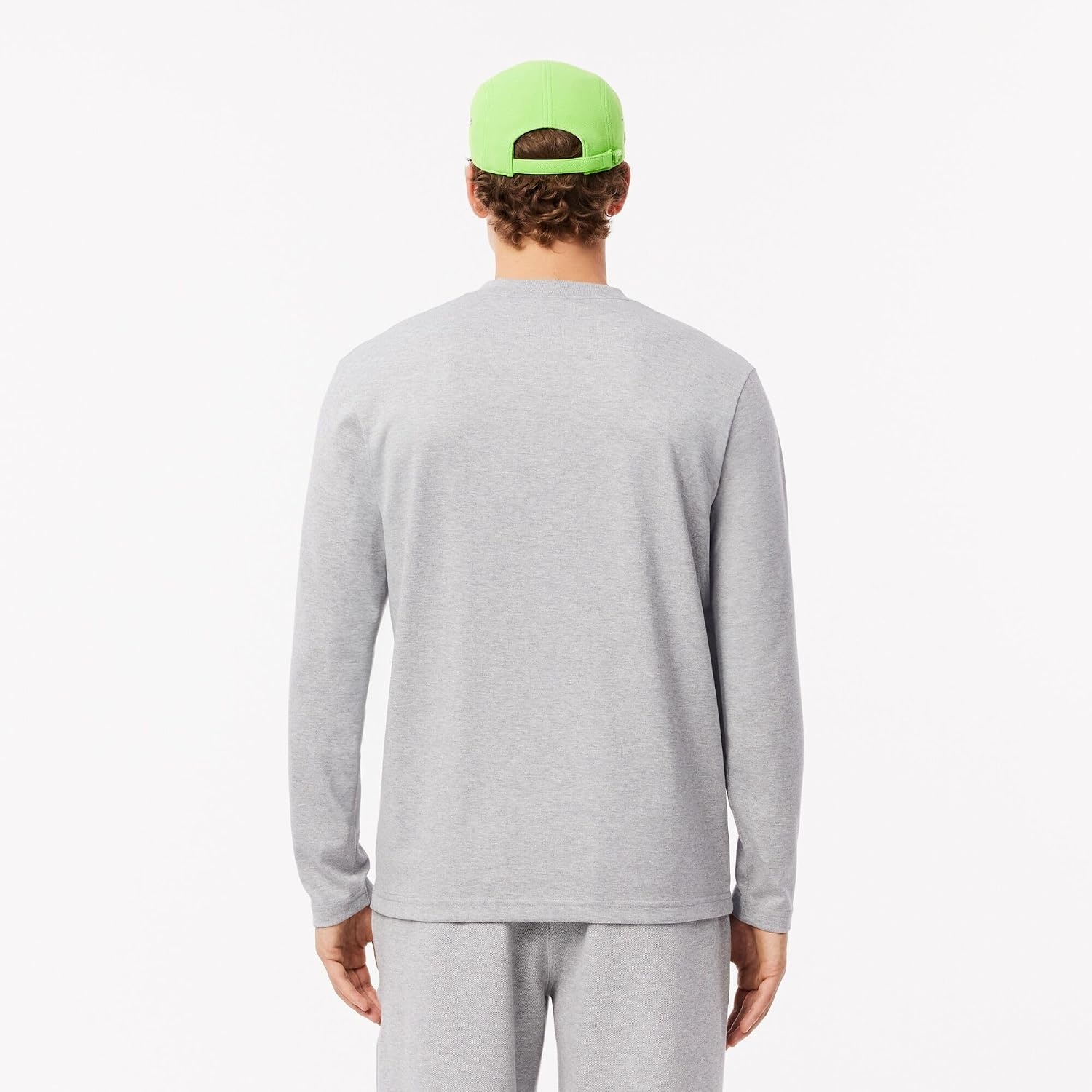 image:imageLacoste Mens Long Sleeved Heavy Cotton TShirtSilver Chine