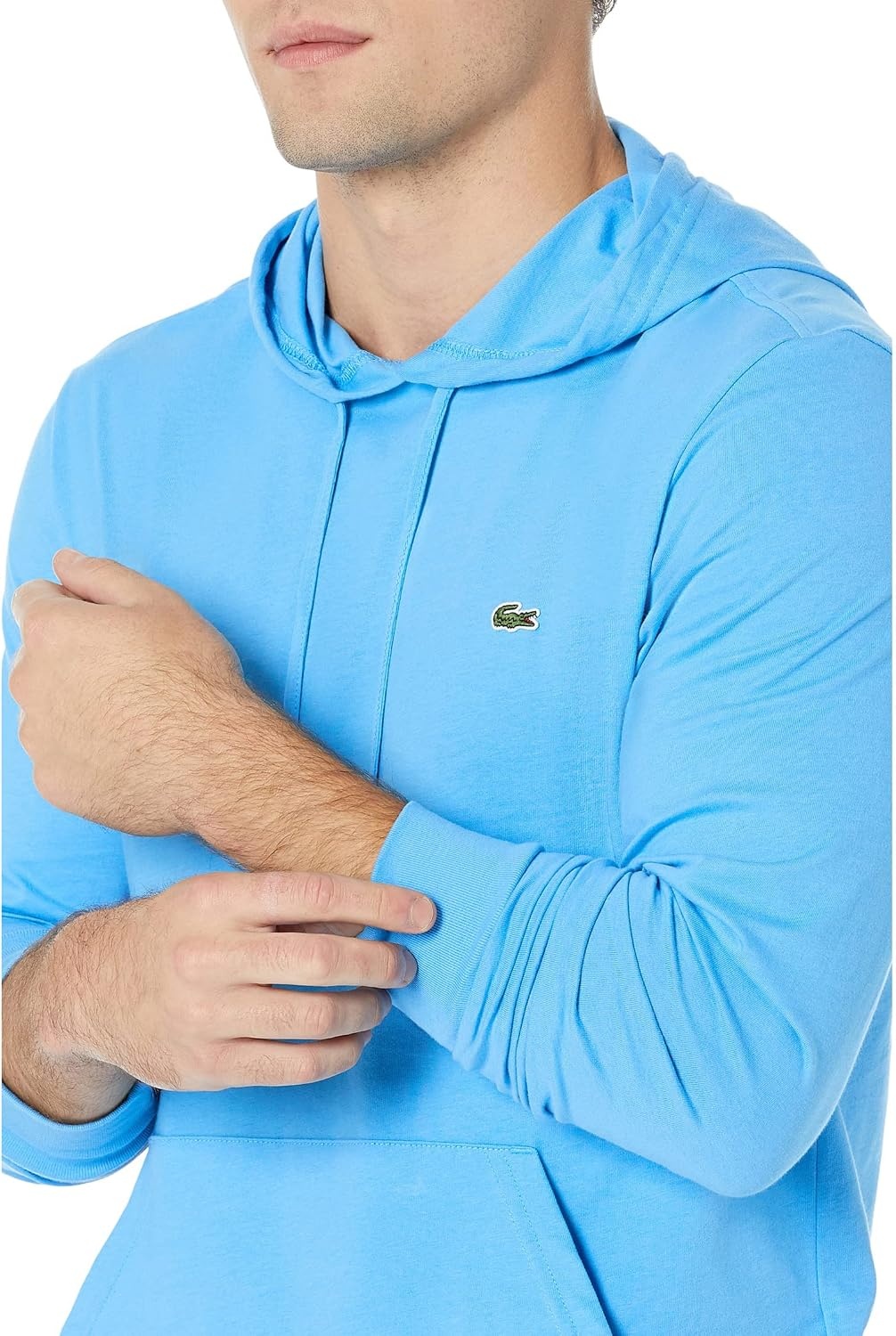 image:imageLacoste Mens Long Sleeved Hooded TShirtArgentine Blue