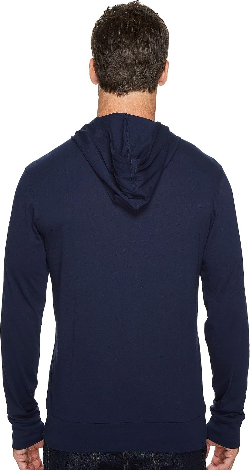 image:imageLacoste Mens Long Sleeved Hooded TShirtNavy Blue