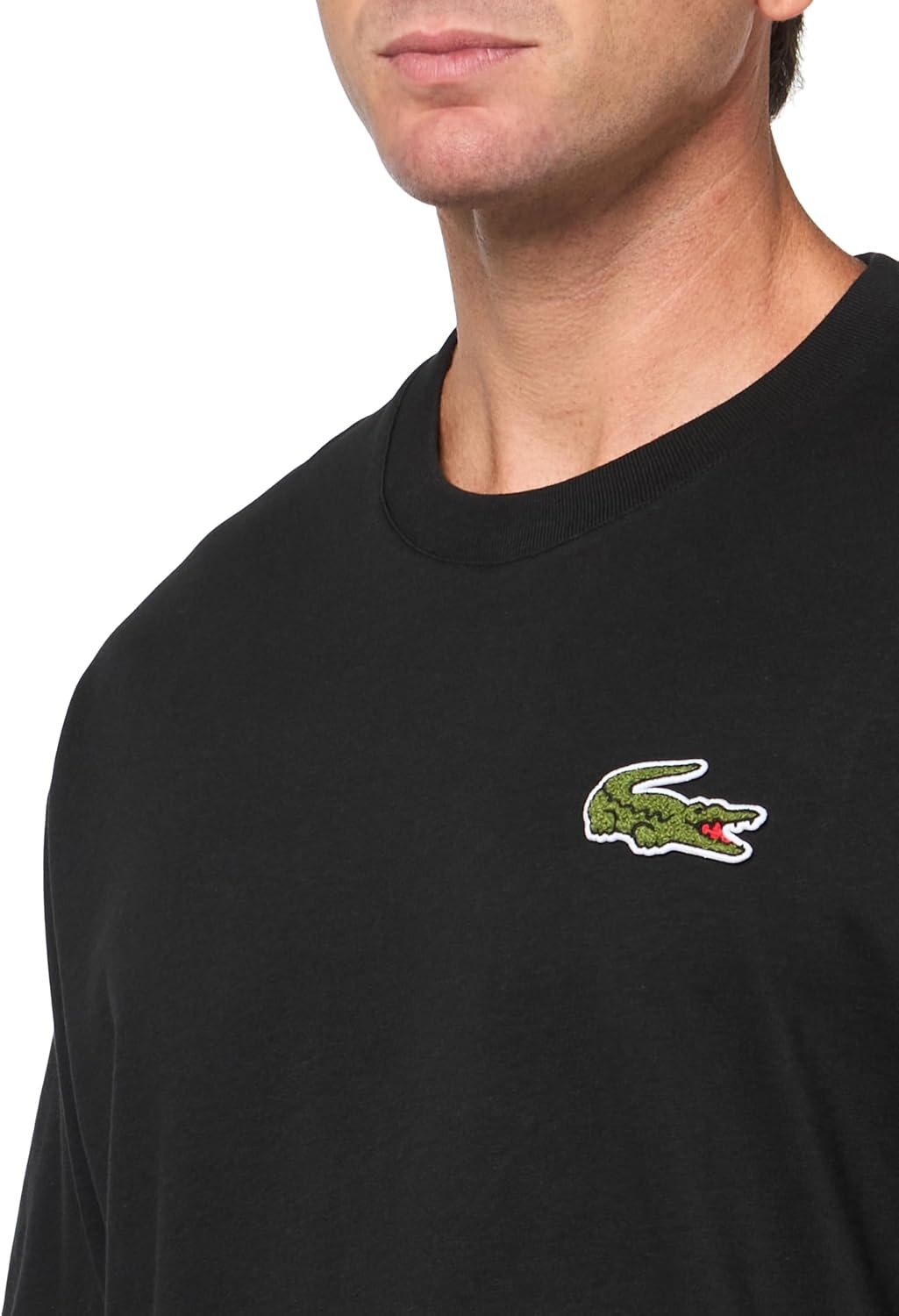 image:imageLacoste Mens Loose Fit Heavy Cotton Badge TShirtBlack
