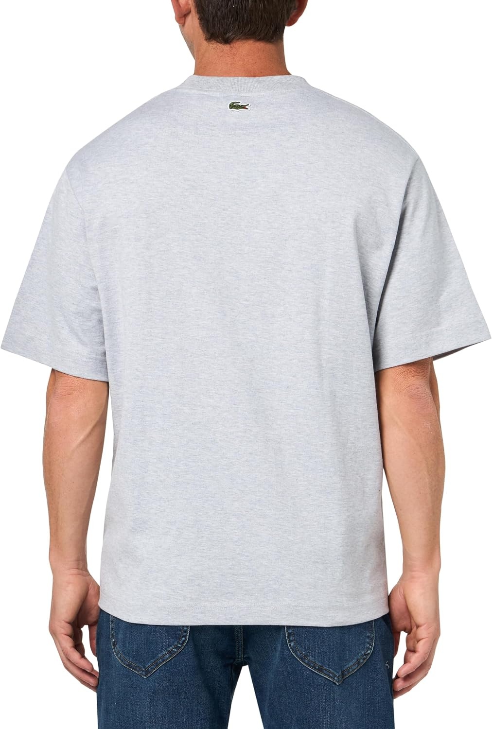 image:imageLacoste Mens Loose Fit Thick Jersey TShirtSilver Chine