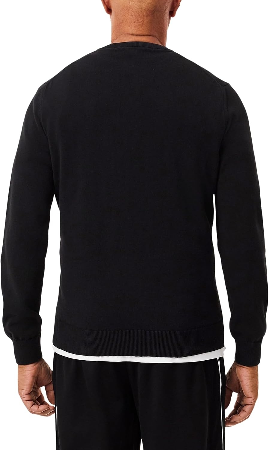 image:imageLacoste Mens Monochrome Cotton Vneck SweaterBlack
