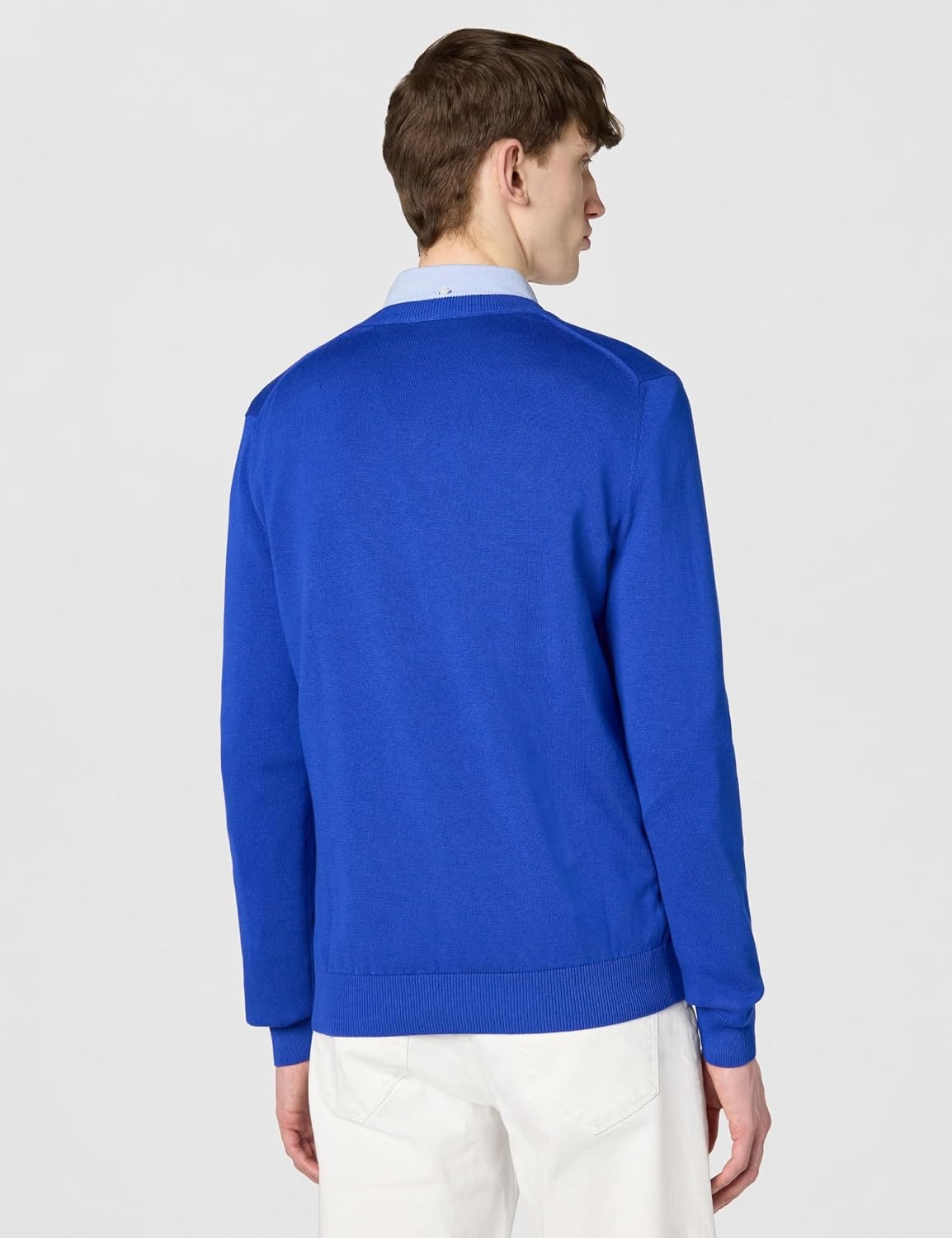 image:imageLacoste Mens Monochrome Cotton Vneck SweaterCobalt