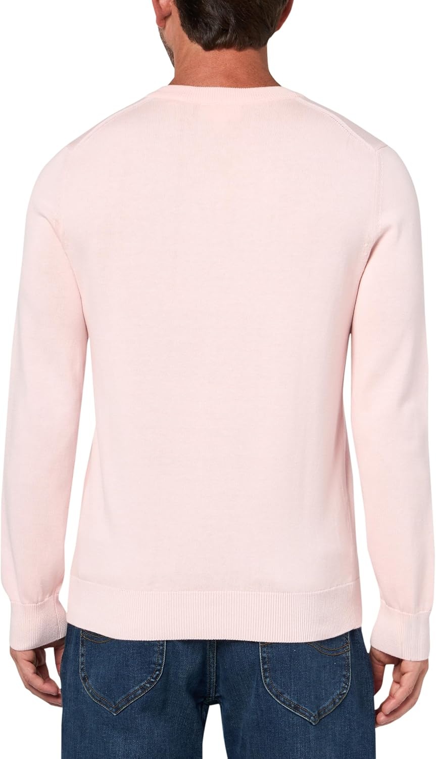 image:imageLacoste Mens Monochrome Cotton Vneck SweaterFlamingo
