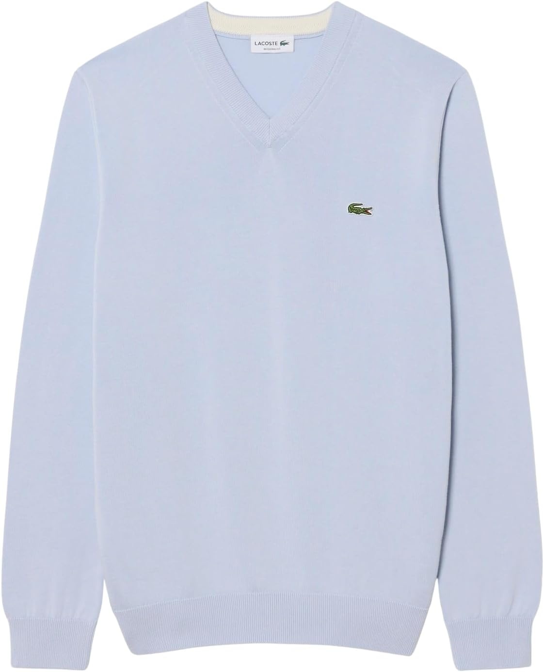 image:imageLacoste Mens Monochrome Cotton Vneck SweaterPhoenix Blue