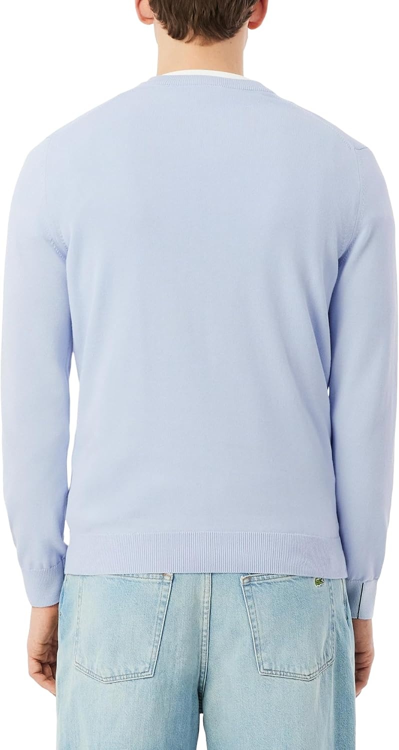 image:imageLacoste Mens Monochrome Cotton Vneck SweaterPhoenix Blue