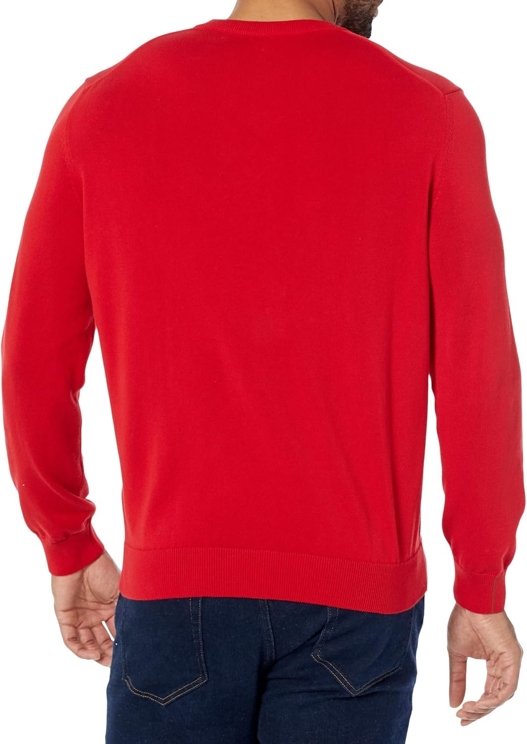 image:imageLacoste Mens Monochrome Cotton Vneck SweaterRed