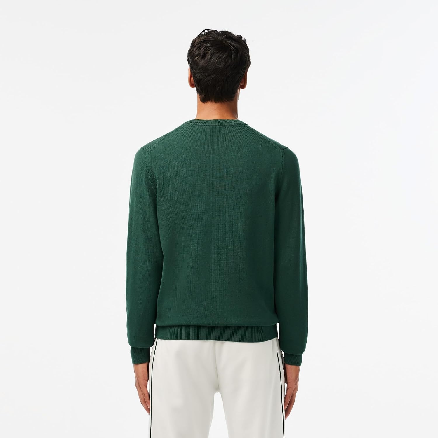 image:imageLacoste Mens Monochrome Cotton Vneck SweaterSinople