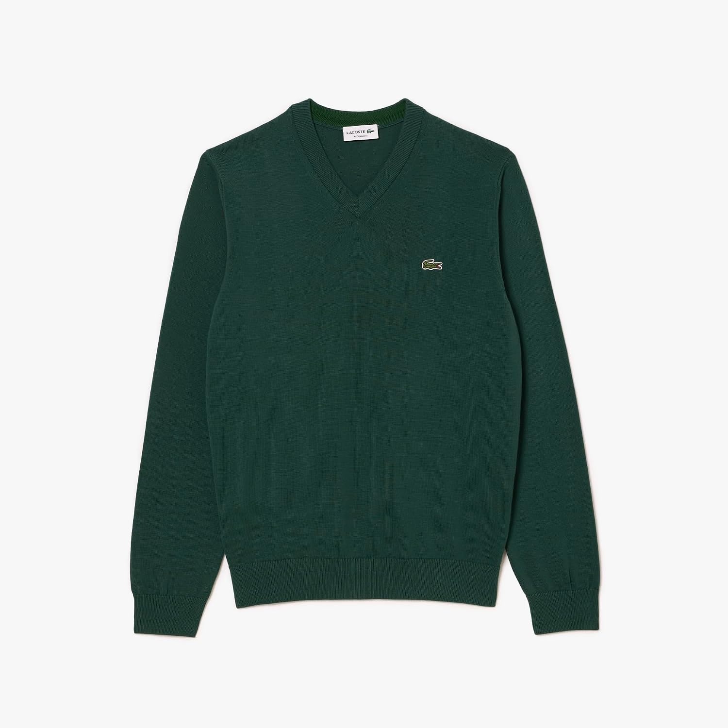 image:imageLacoste Mens Monochrome Cotton Vneck SweaterSinople