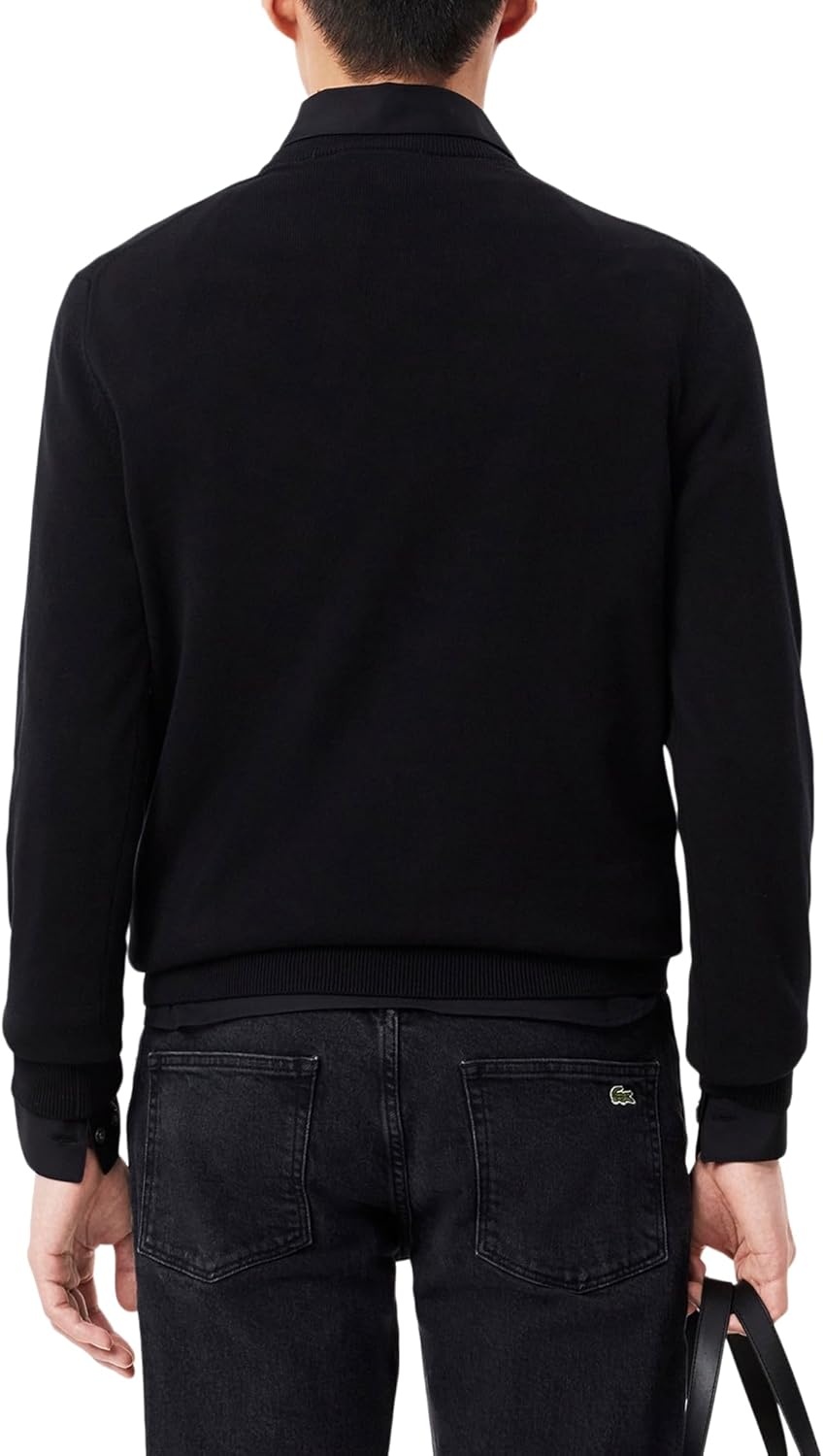 image:imageLacoste Mens Monochrome Crew Neck Cotton SweaterBlack