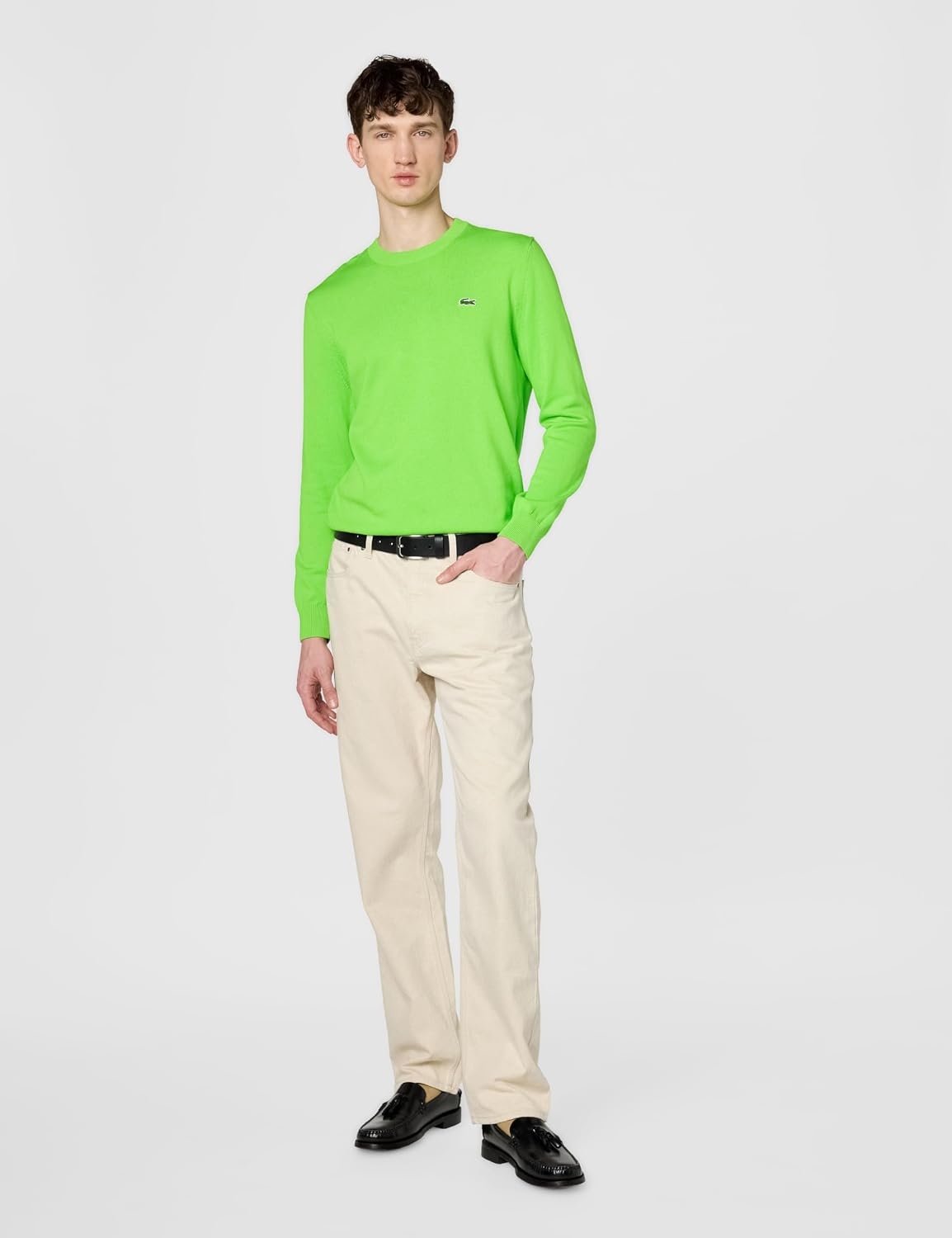 image:imageLacoste Mens Monochrome Crew Neck Cotton SweaterBrasilia