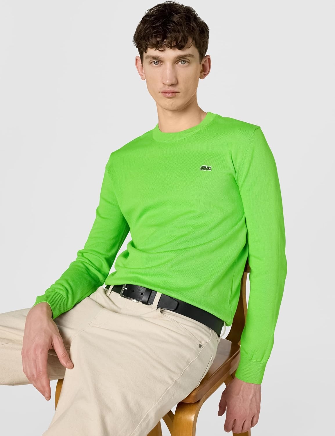 image:imageLacoste Mens Monochrome Crew Neck Cotton SweaterBrasilia