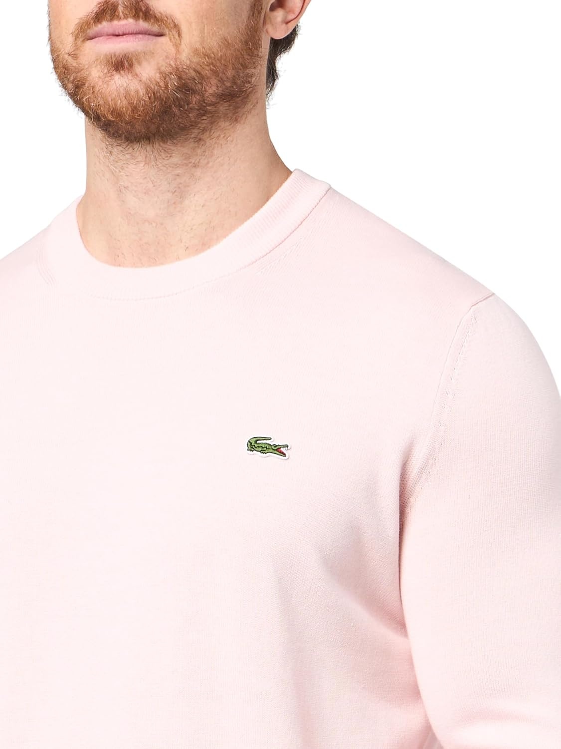 image:imageLacoste Mens Monochrome Crew Neck Cotton SweaterFlamingo