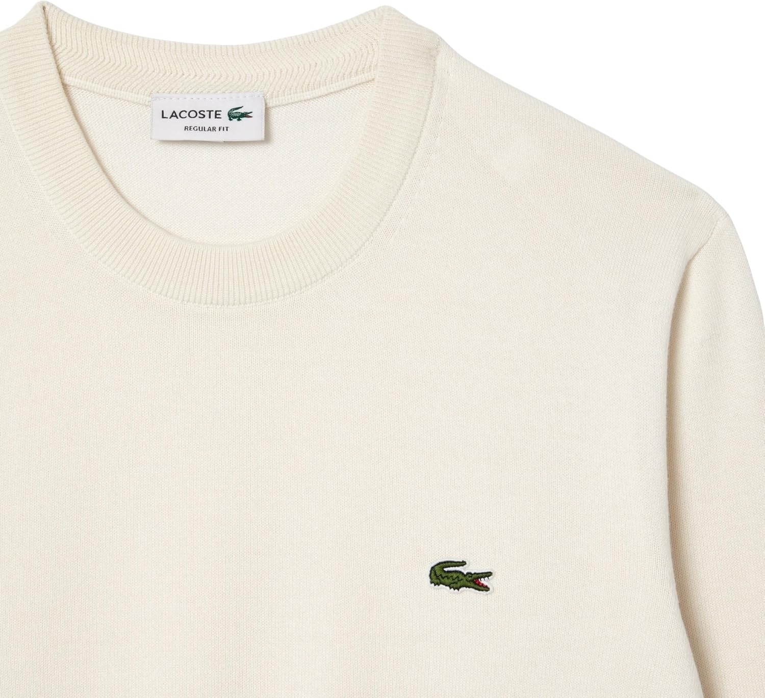 image:imageLacoste Mens Monochrome Crew Neck Cotton SweaterFlour