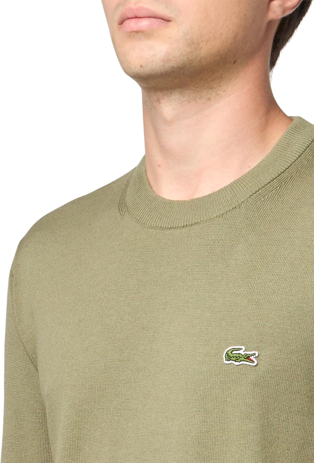 image:imageLacoste Mens Monochrome Crew Neck Cotton SweaterKhaki