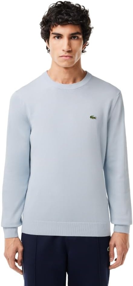 image:imageLacoste Mens Monochrome Crew Neck Cotton SweaterPhoenix Blue