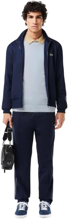 image:imageLacoste Mens Monochrome Crew Neck Cotton SweaterPhoenix Blue