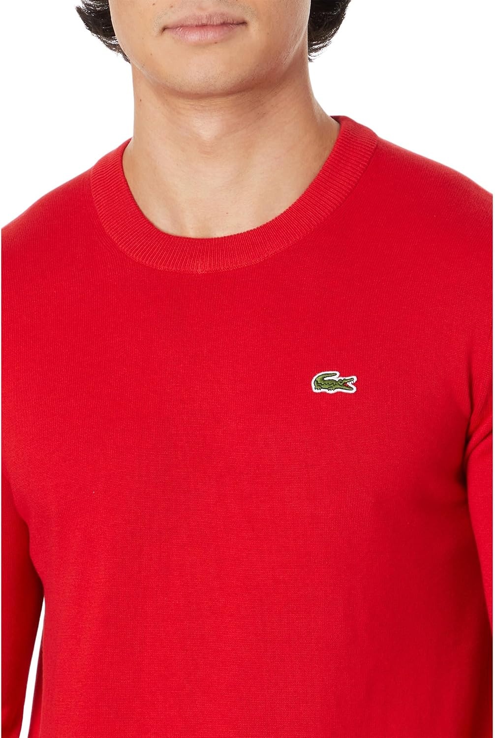 image:imageLacoste Mens Monochrome Crew Neck Cotton SweaterRed