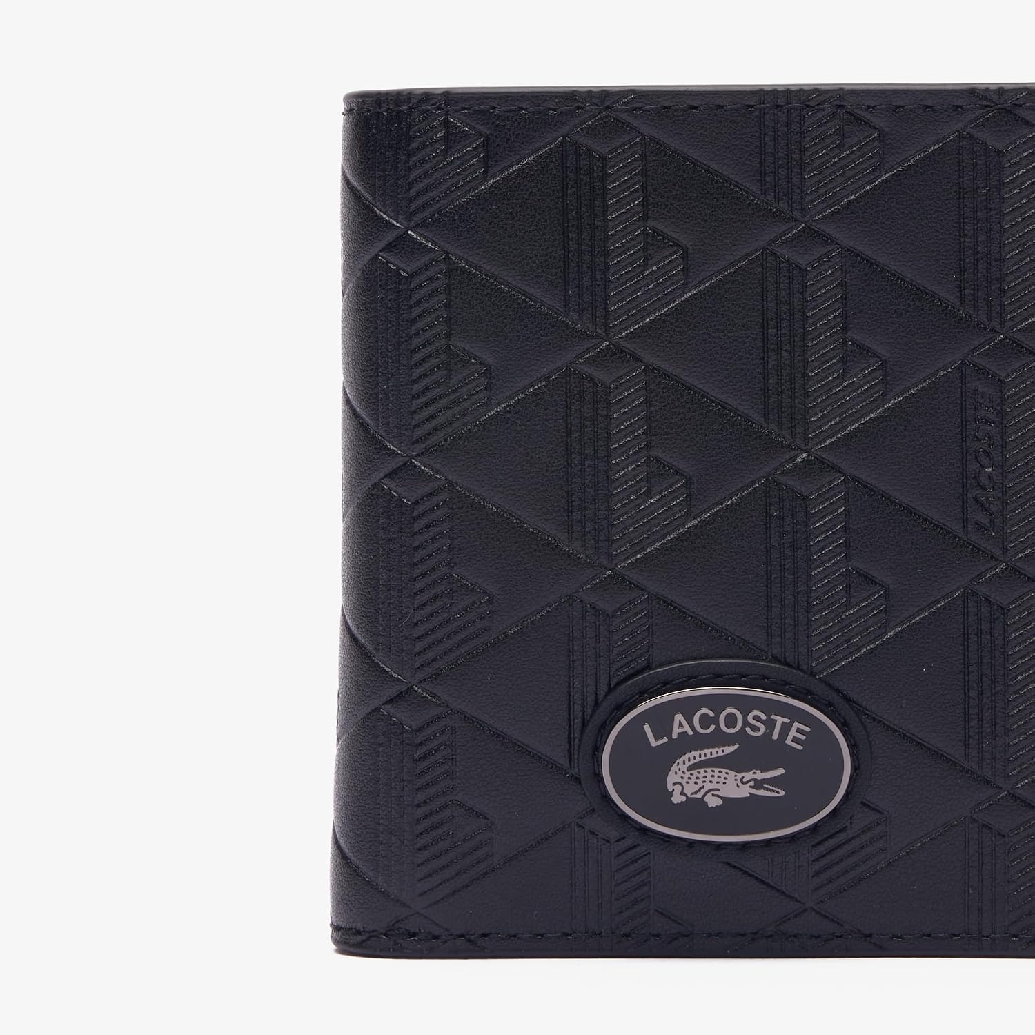 image:imageLacoste Mens Monogram Compact Leather Billfold Black One SizeBlack