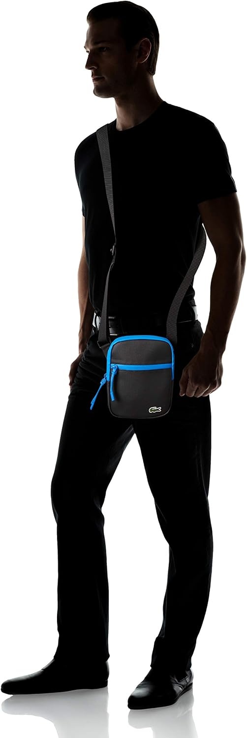 image:imageLacoste Mens PVC Flat Crossover BagBlackUltraMidnight BlueBlack
