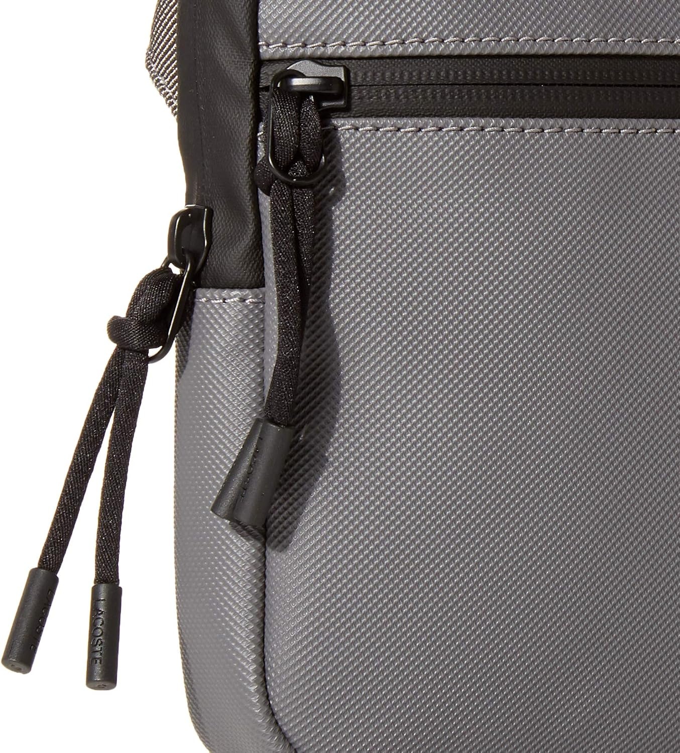 image:imageLacoste Mens PVC Flat Crossover BagSmoked Pearl Black