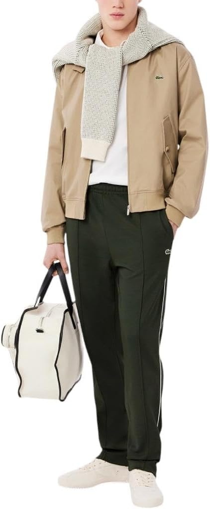image:imageLacoste Mens Paris Piqu SweatpantsDark Army Green