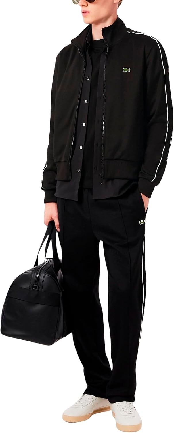 image:imageLacoste Mens Paris Piqu Zip Front Track JacketBlack