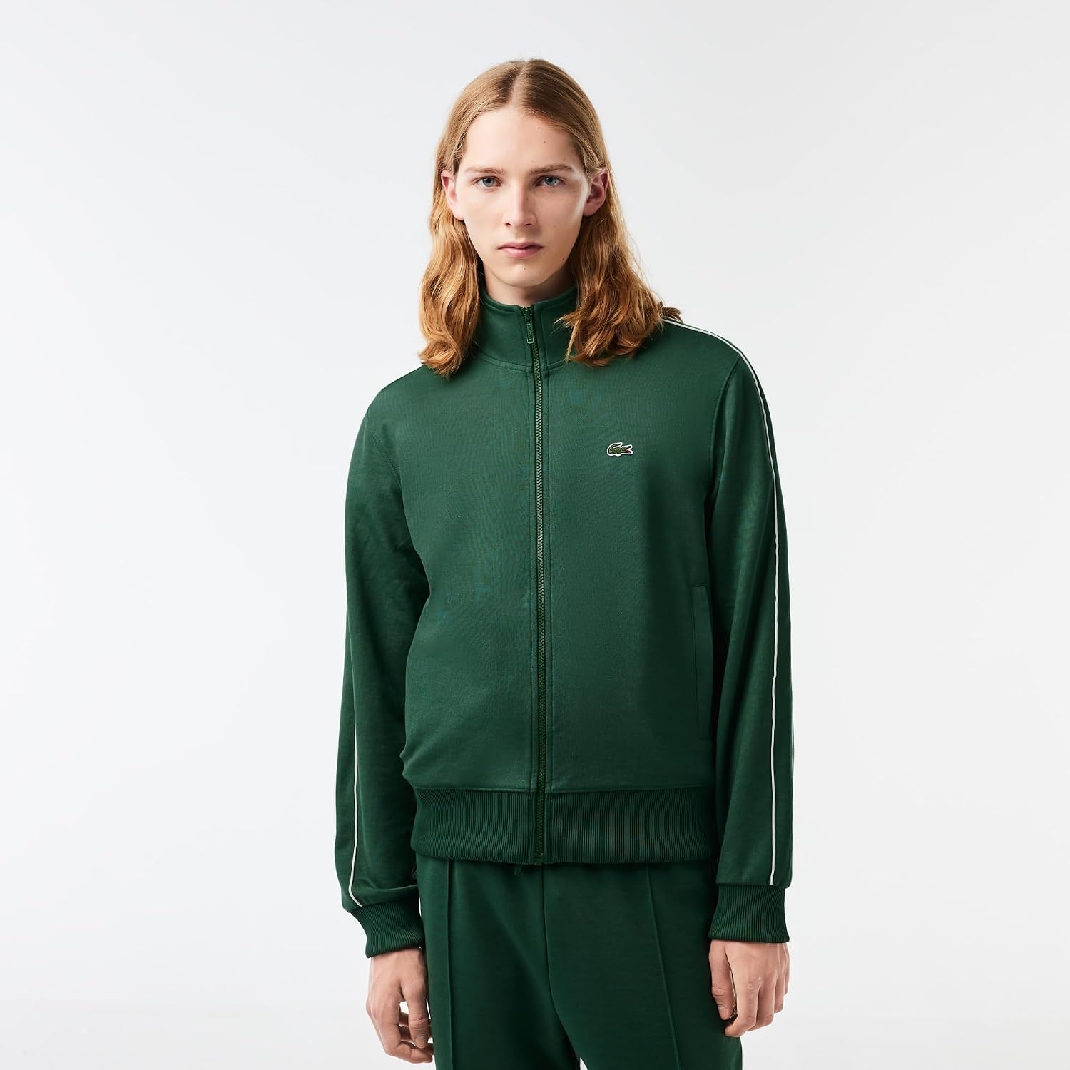 image:imageLacoste Mens Paris Piqu Zip Front Track JacketGreen