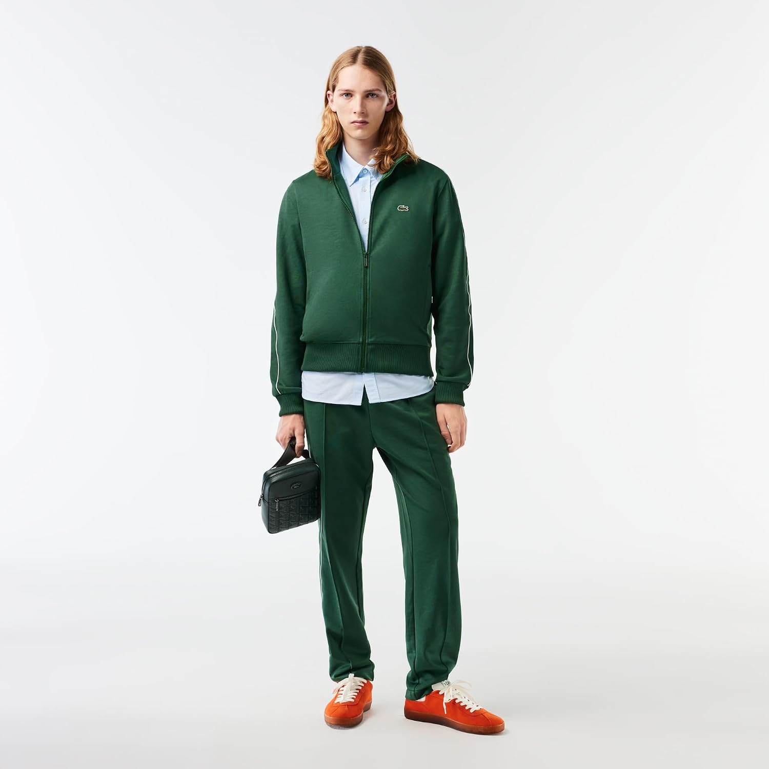 image:imageLacoste Mens Paris Piqu Zip Front Track JacketGreen
