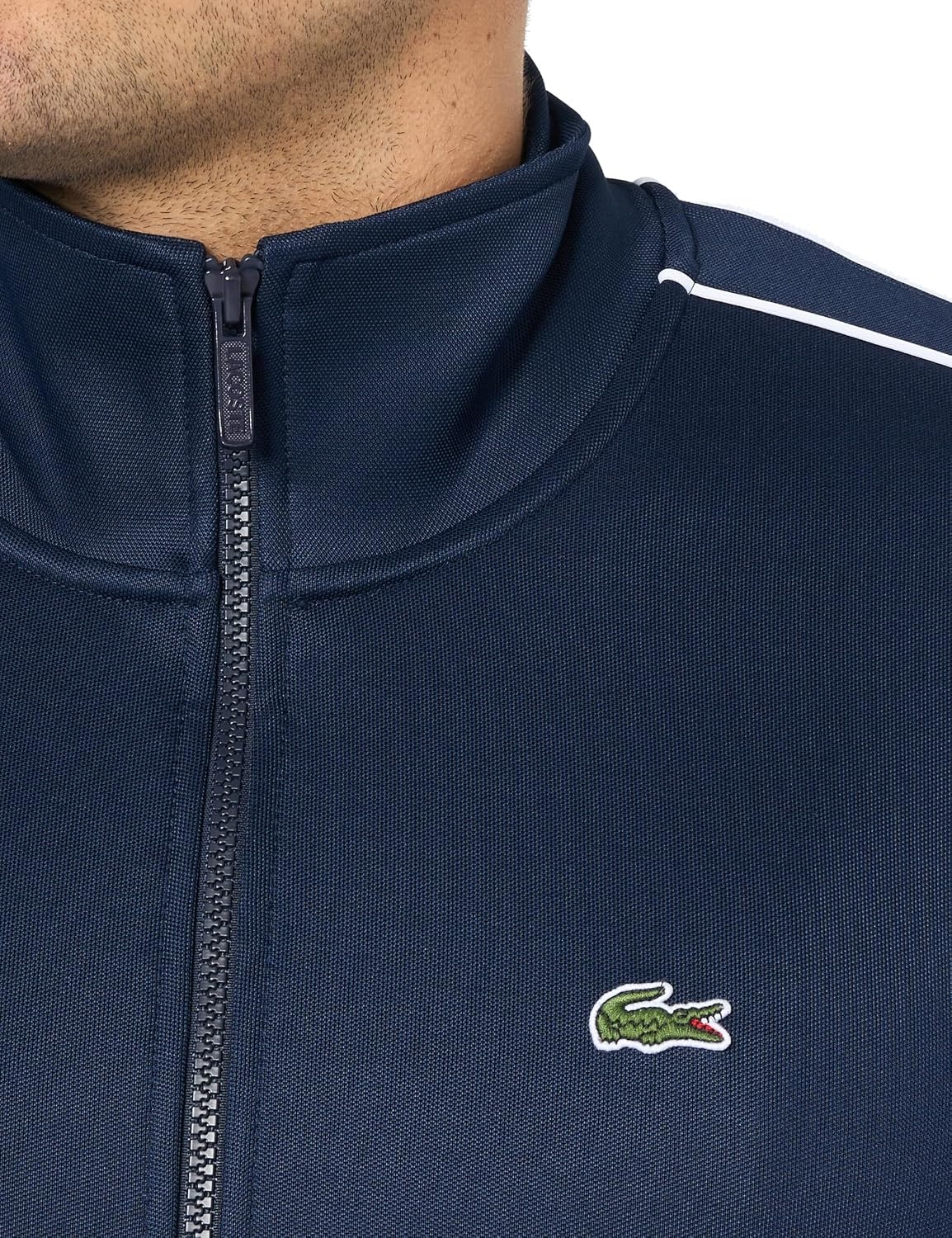 image:imageLacoste Mens Paris Piqu Zip Front Track JacketNavy Blue