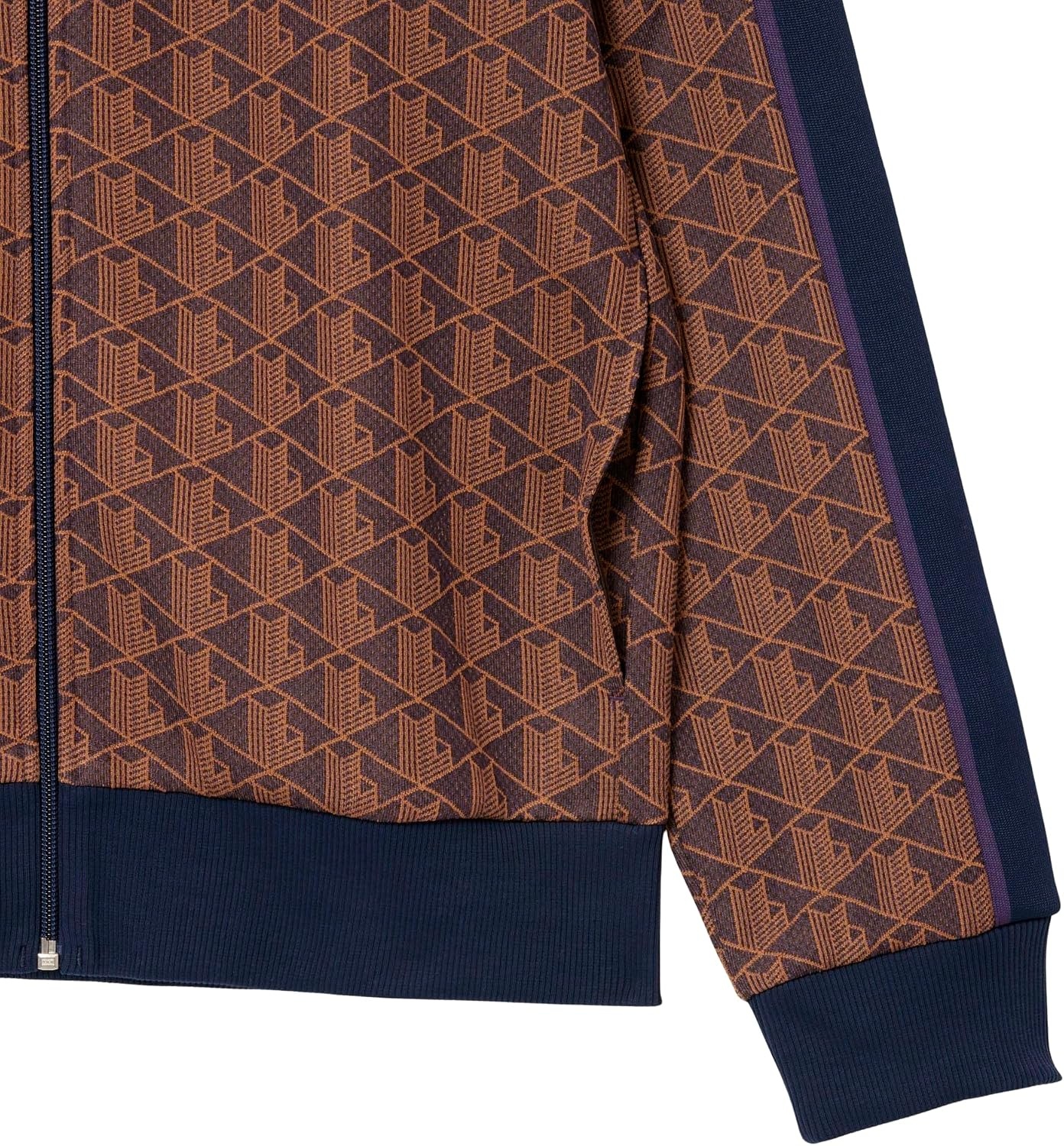 image:imageLacoste Mens Paris Zipup Jacquard Track JacketVelvetDate Brown