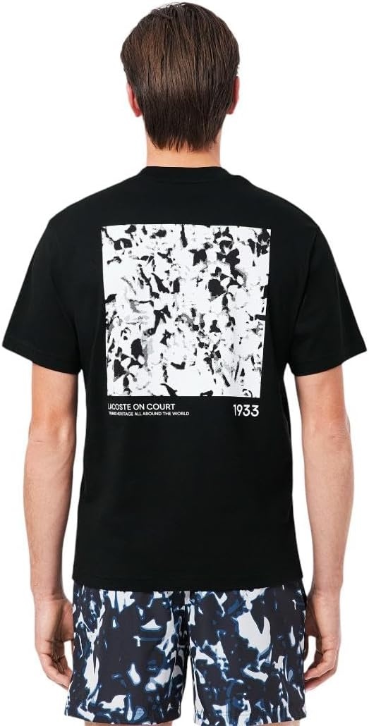 image:imageLacoste Mens Print Motif Jersey TShirtBlack
